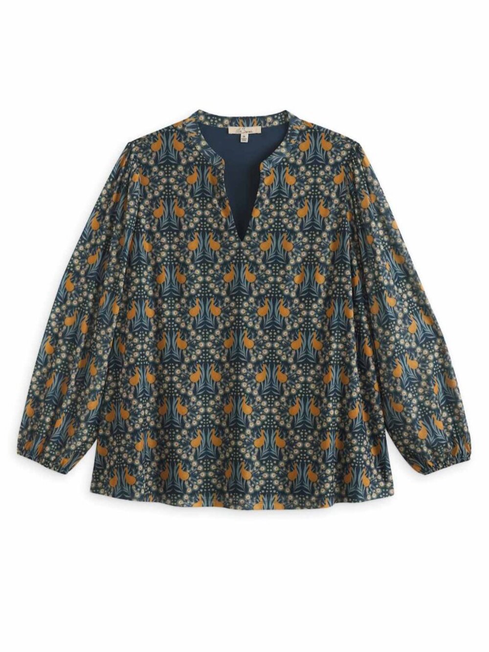 Les Serein Benito Split Neck Mesh Knit Blouse Plus 2X (Stitch Fix)